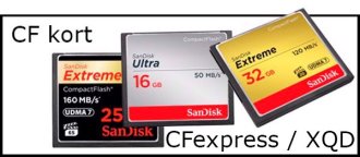 CF, CFexpress & XQD kort