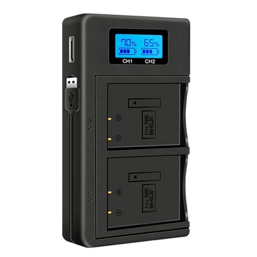 Mcoplus USB Duo oplader til Nikon EN-EL20