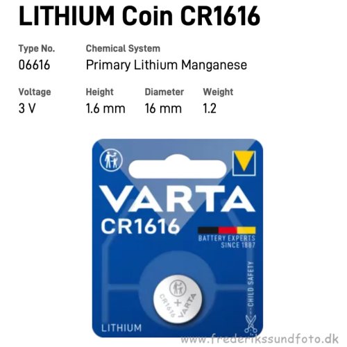 Varta CR-1616 Lithium batteri