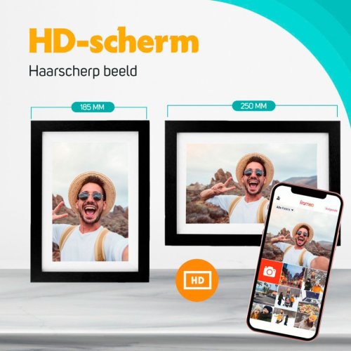 Pora & Co 8" Sort Digital-billedramme m/Frameo app