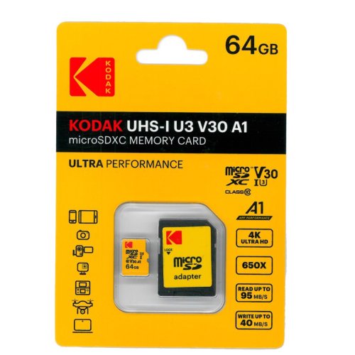 Kodak 64GB Micro-SDXC 4K R95MB/s W40MB/s