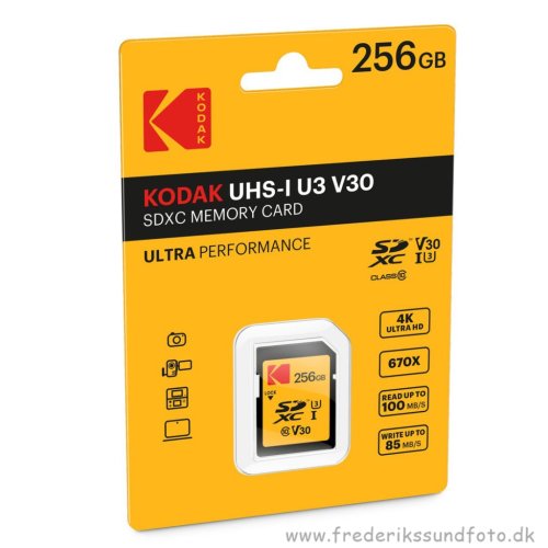 Kodak 256GB SD 4K U3 R100/W85mb/s