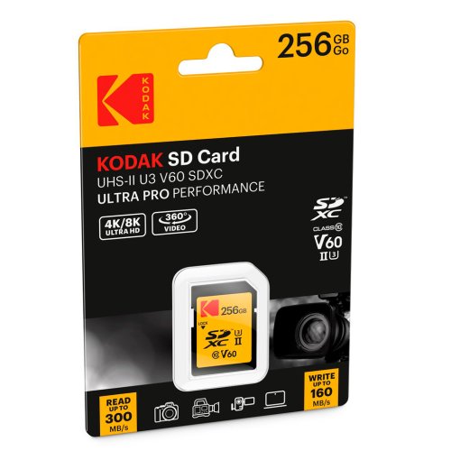 Kodak 256GB SDXC V60 UHS-II R300MB/s W160MB/s