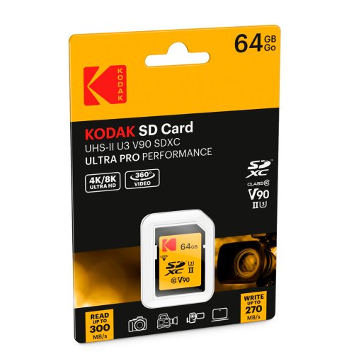 Kodak 64GB SDXC V90 UHS-II R300MB/s W270MB/s