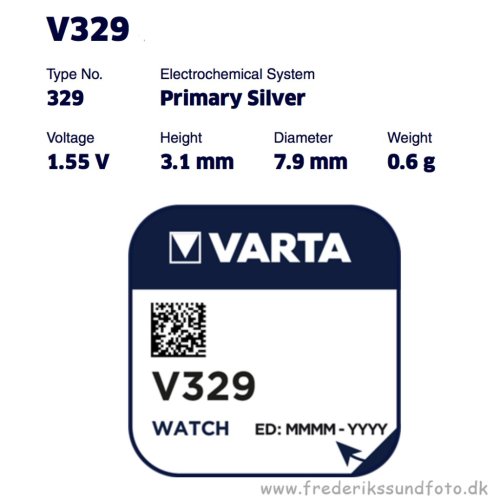 Varta V 329 1,55v silver SR 731 SW batteri