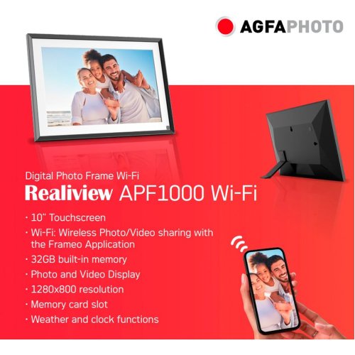 Agfa Realiview 10" Digital billedrame m/Frameo