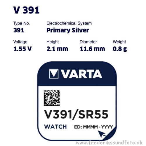 Varta V 391 1,55v silver SR 1120 W batteri