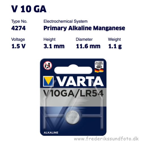 Varta V10GA / LR54 1,5v Alkaline batteri