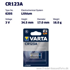 Varta CR123 3V Lithium batteri