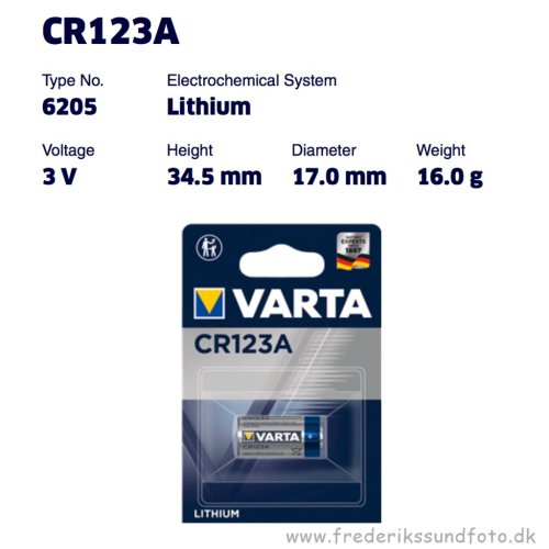 Varta CR123 3V Lithium batteri