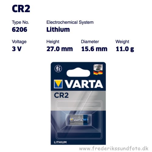 Varta CR2 Lithium batteri
