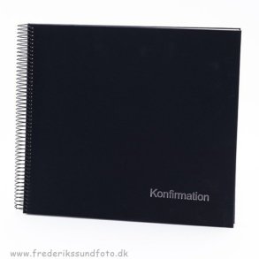 GB Konfirmation Spiral album 30x34 sort m/DK tekst