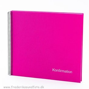 GB Konfirmation Spiral album 30x34 pink m/DK tekst