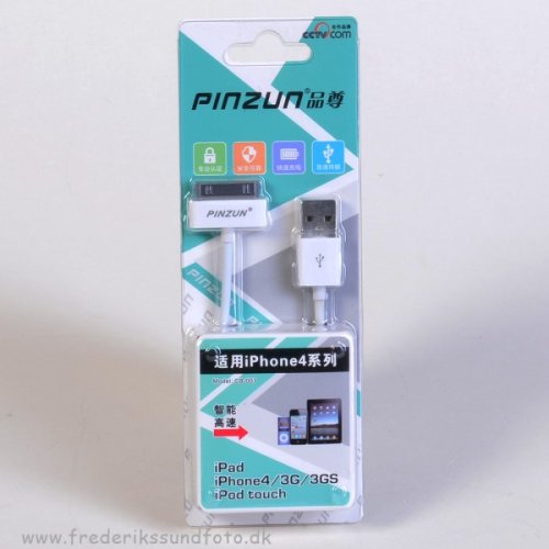 Pinzun iPhone 4/iPad USB Sync. kabel hvid