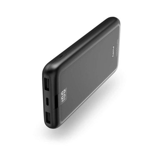 Hama 10000mAh USB-C + USB-A Powerbank sort