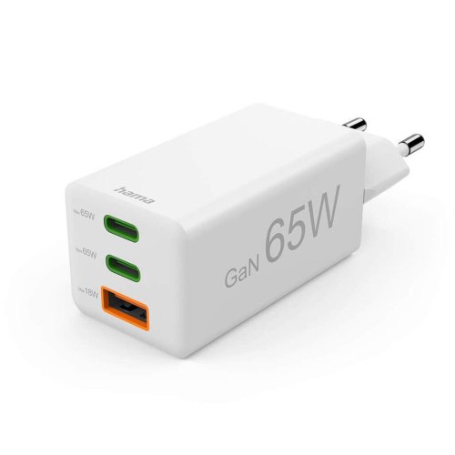 Hama Oplader 2x USB-C &amp; 1x USB-A 65W Hvid