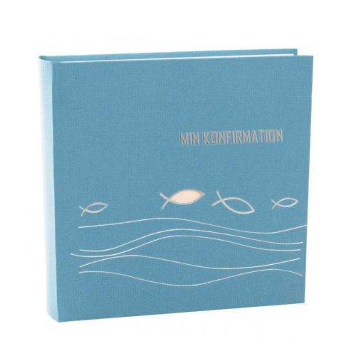 GB Ichthys Blue Konfirmations album m/DK tekst