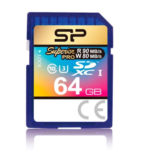 Silicon U3 64GB SDXC Ls op til 90MB/sek.