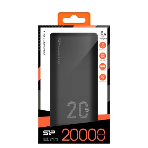 Silicon PD 18w 20000mAh Power bank sort