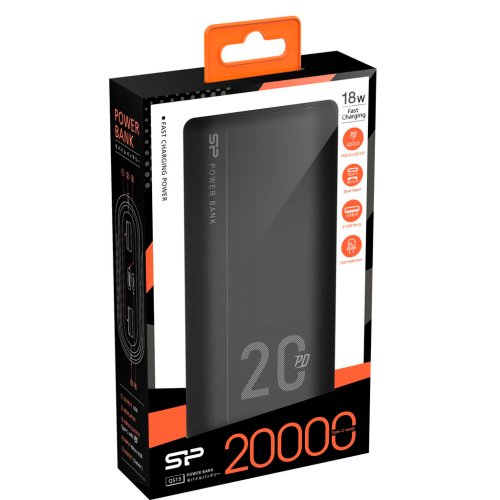 Silicon PD 18w 20000mAh Power bank sort