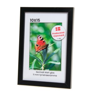 Sort 11mm fyrretr 10x15 Billedramme