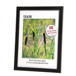Sort 11mm fyrretr 13x18 Billedramme