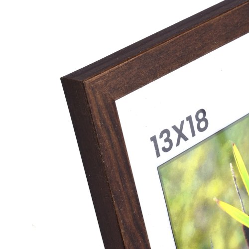 Brun fyrretr�sramme 13x18 med klart glas