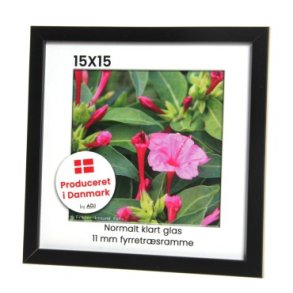 Sort 11mm fyrretr 15x15 Billedramme