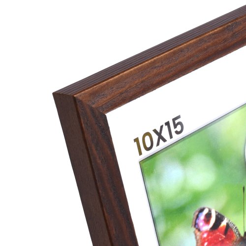 Brun fyrretr�sramme 10x15 med klart glas