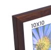 Brun fyrretr�sramme 10x10 med klart glas