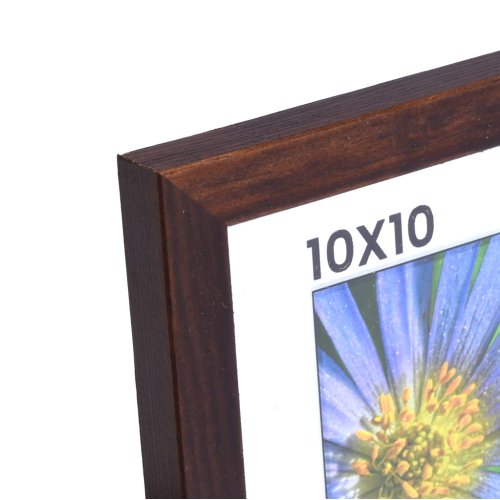 Brun fyrretr�sramme 10x10 med klart glas