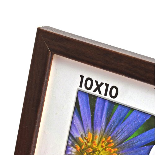 Brun fyrretr�sramme 10x10 med klart glas