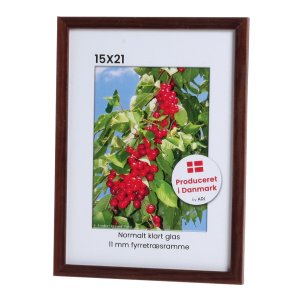 Brun 11mm fyrretr 15x21 Billedramme