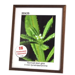 Brun fyrretr�sramme 20x25 med klart glas