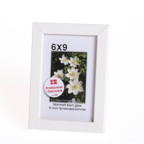 Hvid 11mm fyrretr 6x9 Billedramme