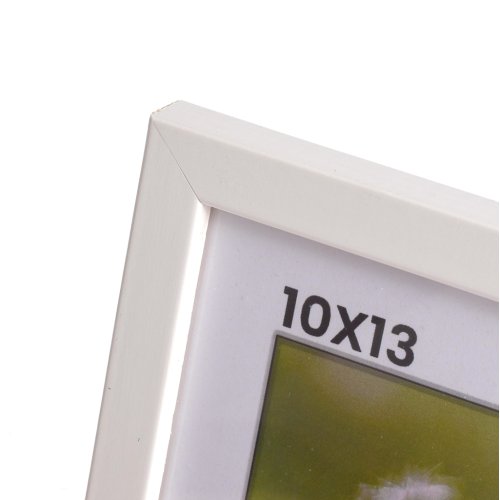 Hvid fyrretr�sramme 10x13 med klart glas