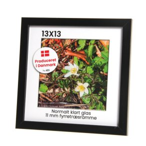 Sort 11mm fyrretr 13x13 Billedramme