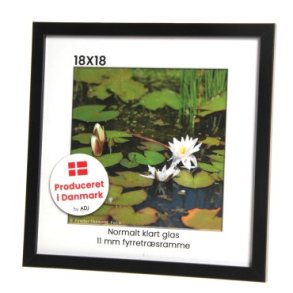 Sort 11mm fyrretr 18x18 Billedramme