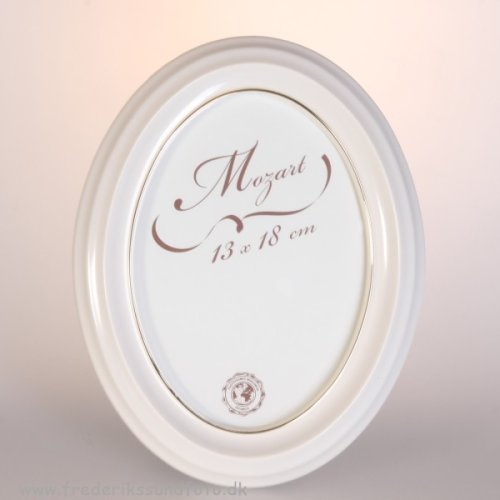Mozart Oval ramme 13x18 Hvid m/guld