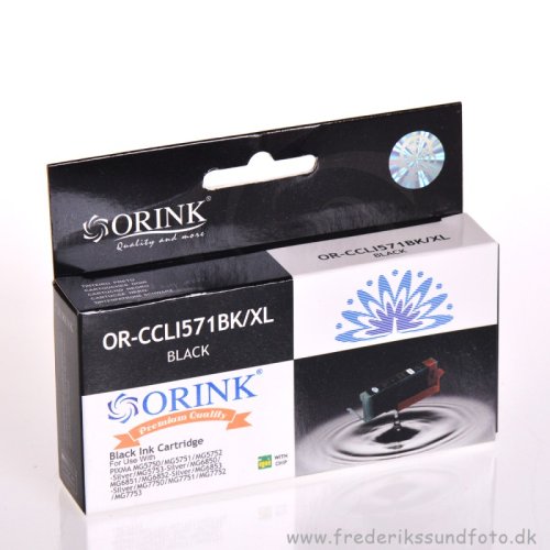 Orink OR-CCLI571BK/XL Canon CLI-571BK Sort (udlb)