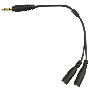 JJC 3,5mm TRRS til 3,5mm Mic & 3,5mm Monitor Jack