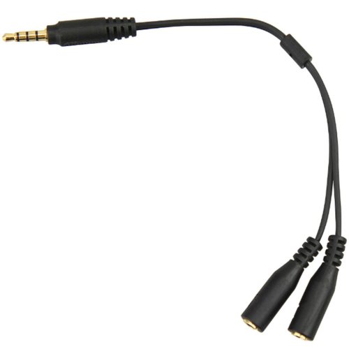 JJC 3,5mm TRRS til 3,5mm Mic &amp; 3,5mm Monitor Jack