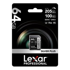 Lexar 64GB Prof SDXC R205MBs/W100MBs