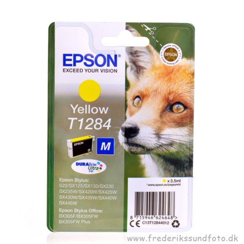 Epson T1284 Gul printerpatron (dato overskredet)