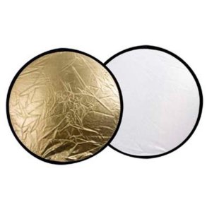 R-110GS Reflection Screen 110 cm guld/slv