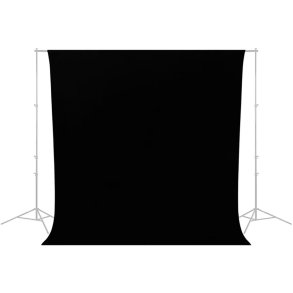 Caruba Sort Rynkefri Baggrundsstof 2,60x3 meter