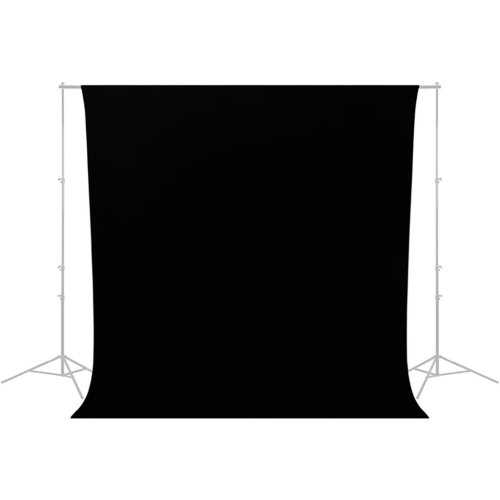 Caruba Sort Rynkefri Baggrundsstof 2,60x3 meter