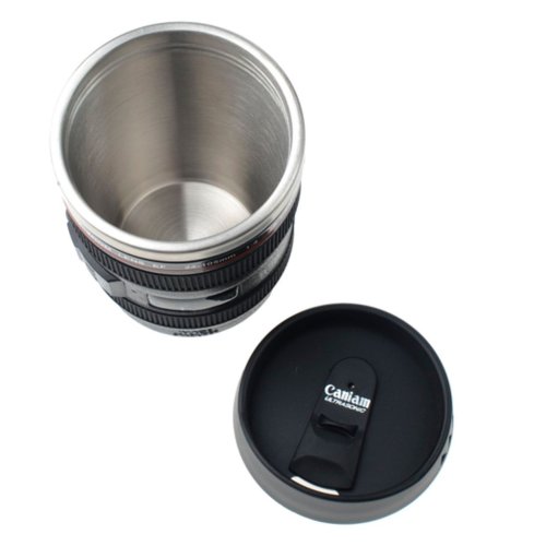 Lens Mug 24-105mm Sort metal termo & Drikkelg