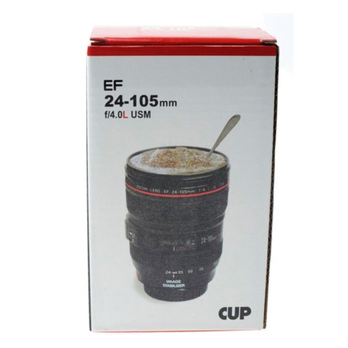 Lens Mug 24-105mm Sort  metal termo &amp; Drejelg