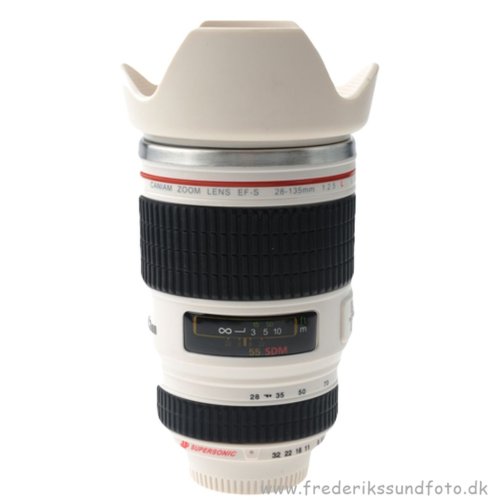 Lens Mug Zoom 28-135mm hvid kop m/metal termo